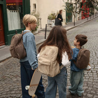 BAKPOKI STÓR - BEIGE MEÐ VASA