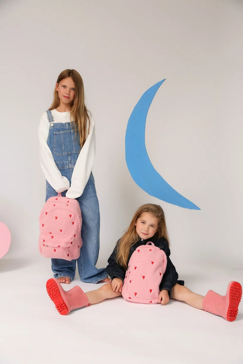 BAKPOKI STÓR - BLEIKUR MEÐ HJÖRTUM