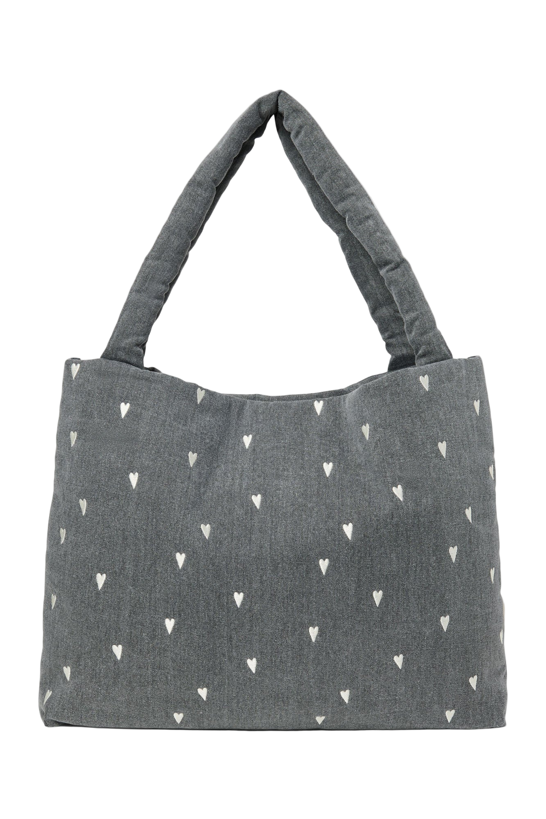 MÖMMUTASKA MEÐ HJÖRTUM - GREY DENIM