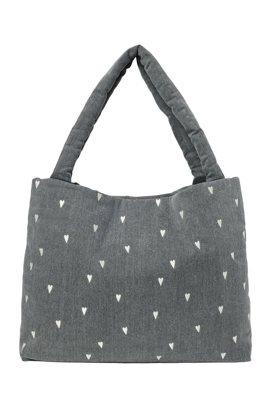 MÖMMUTASKA MEÐ HJÖRTUM - GREY DENIM