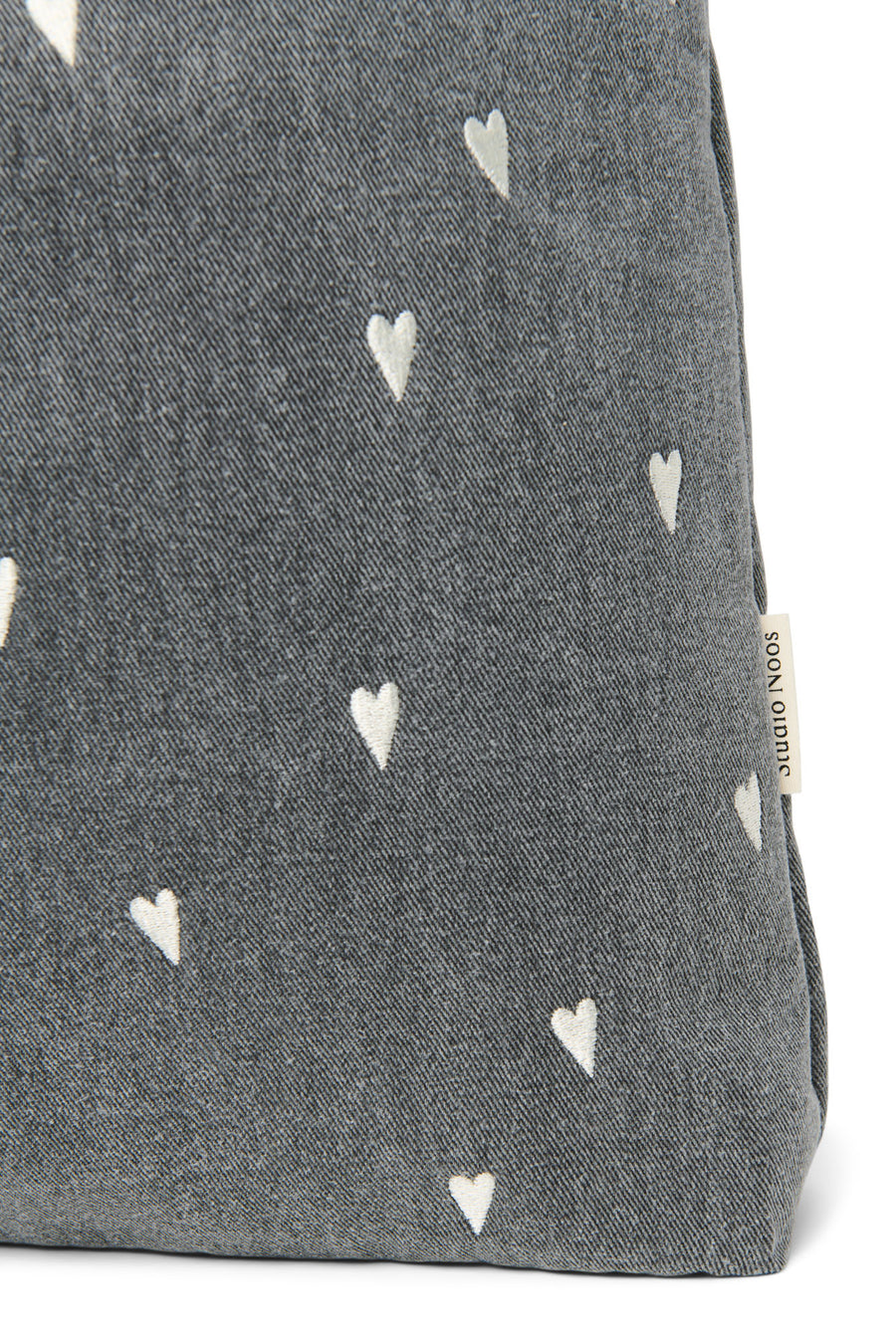 MÖMMUTASKA MEÐ HJÖRTUM - GREY DENIM